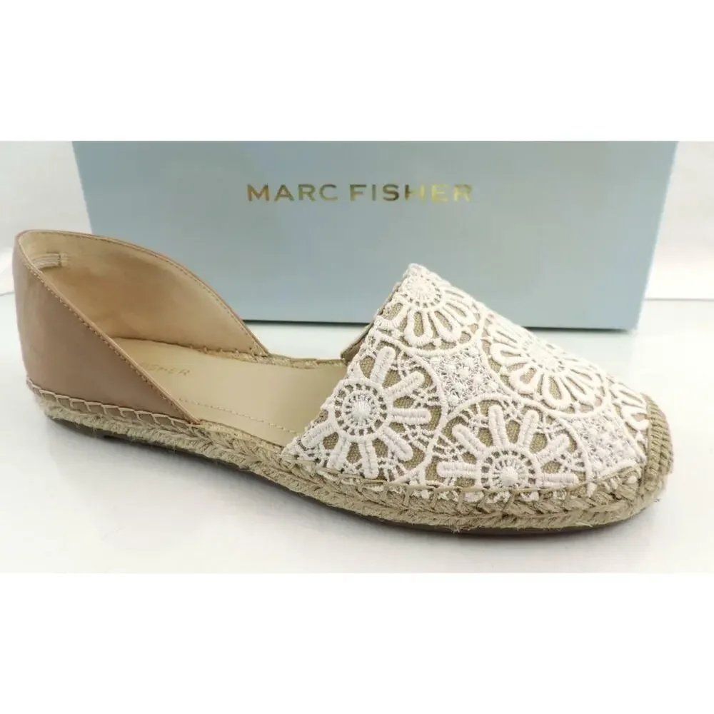 Marc Fisher Manda 3 Two Piece Espadrille Flats Natural Multi Fabric Size 8 - Picture 10 of 10
